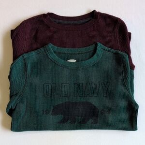 old navy 2-pack thermal waffle knit long sleeve shirt bundle lot size XS/5 boys